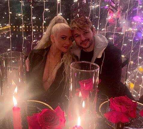 Shelly Loraine daughter Christina Aguilera with her fiance Matthew Rutler.